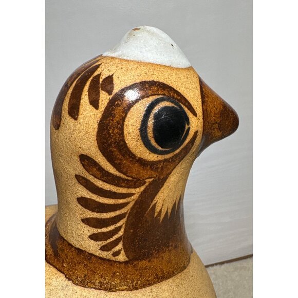 Mexican Folk Art Clay Bird Quail Peacock Planter Tonala Style Large 11" Tall - Picture 11 of 16